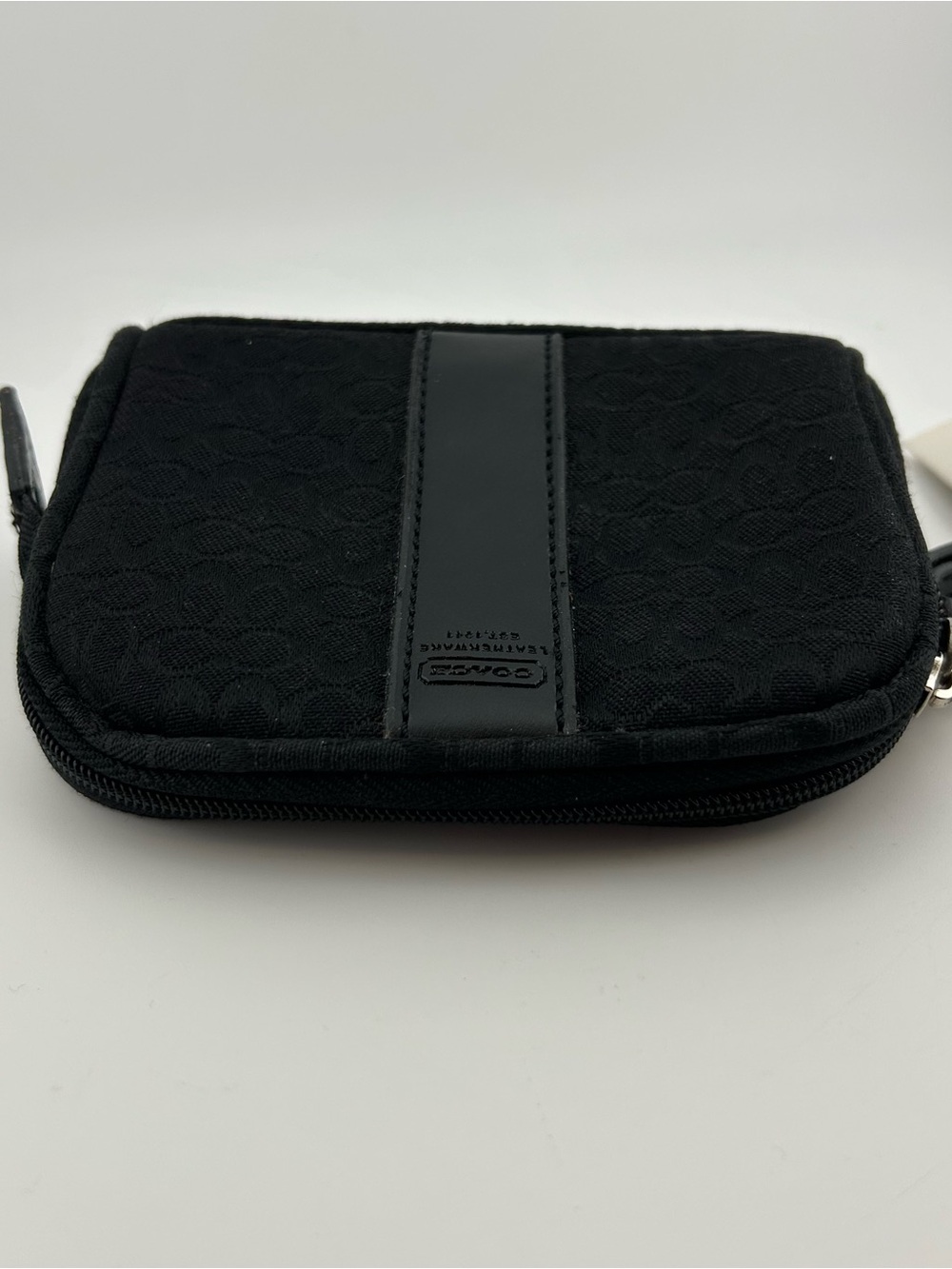 NWT Coach Mini Sig Black Zip Cosmetic Pouch Canvas Leatherware Style 2310 - Picture 7 of 16